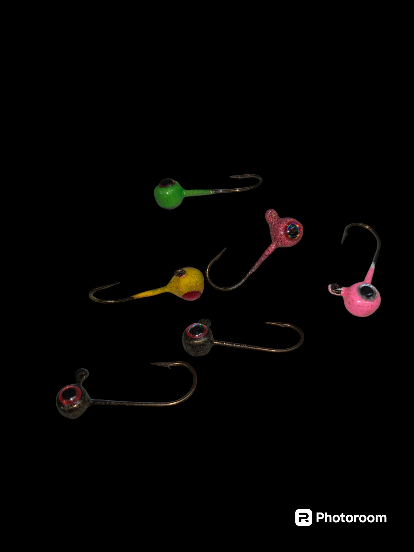 1/32oz Glow Lead Head Jigs 3 pack