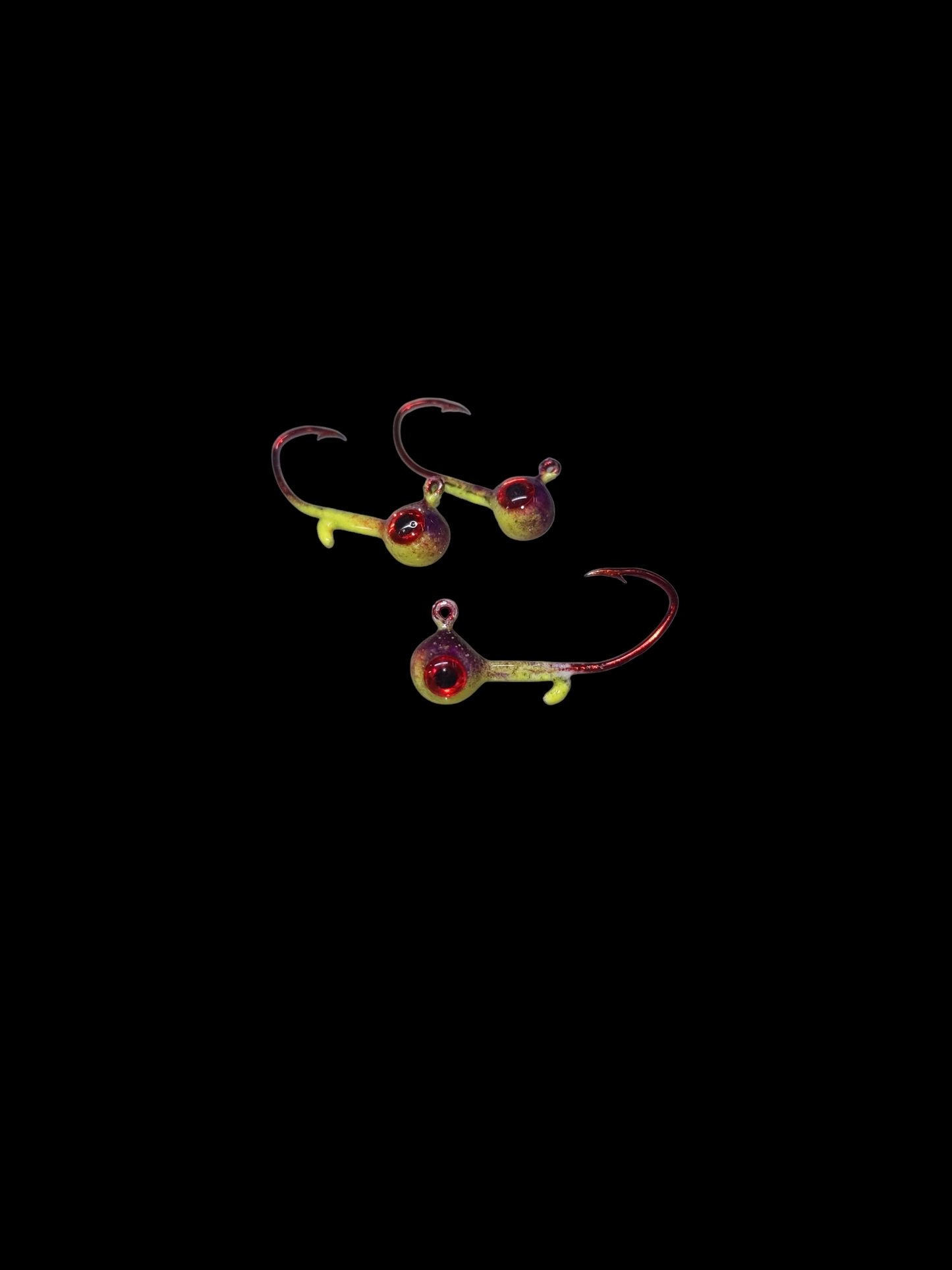 1/32oz Glow Lead Head Jigs 3 pack