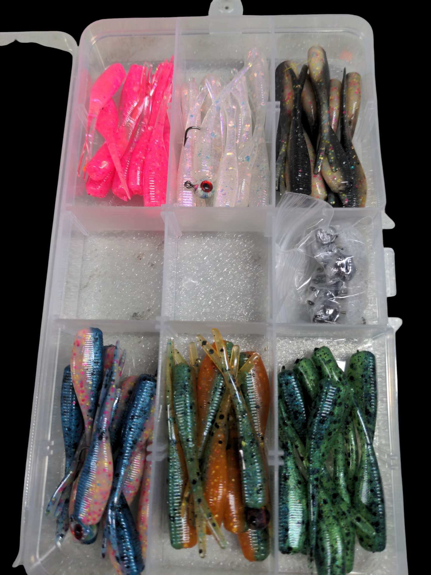 2" FC Split Tail Shad Jig and Dropshot kit