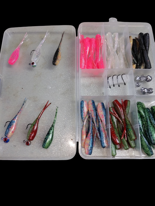 2" FC Split Tail Shad Jig and Dropshot kit