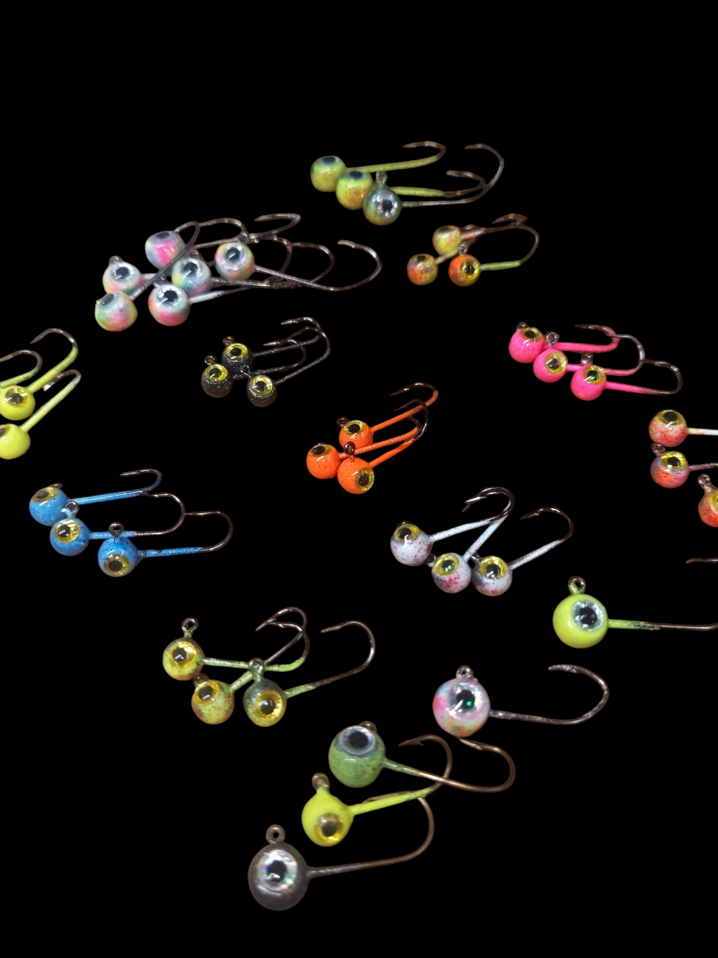 1/32oz Glow Lead Head Jigs 3 pack