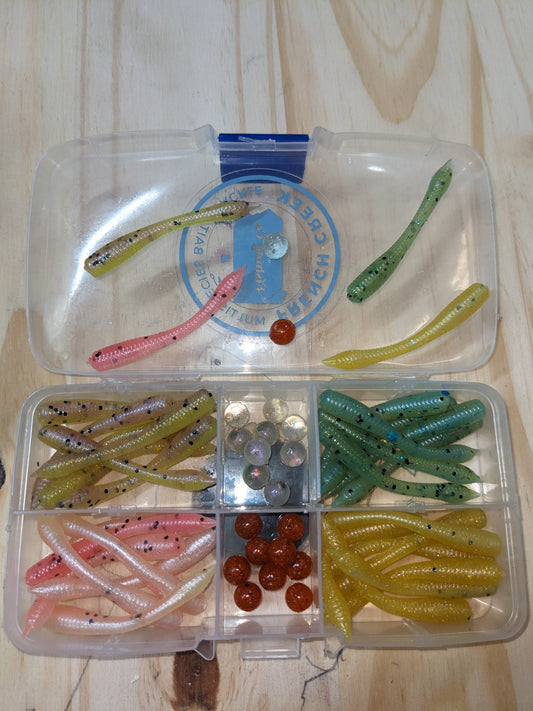 2" FC Spade Tail Worm and Steelhead bead kit