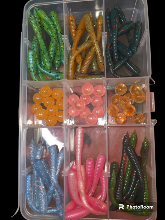 2" FC Spadetail Worm and Trout Bead Kit