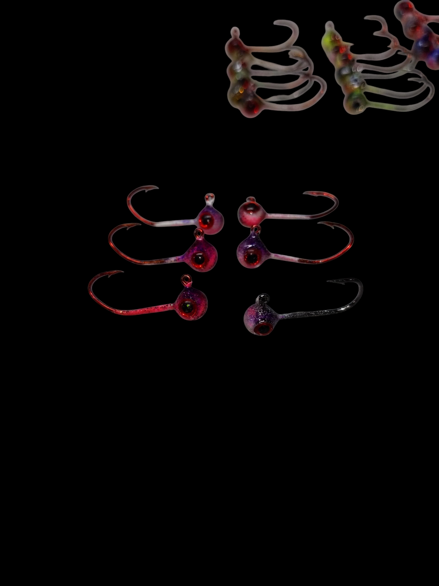 Glow #6 Mustad 32500 Sickle Hook 1/32oz Lead Head Jigs