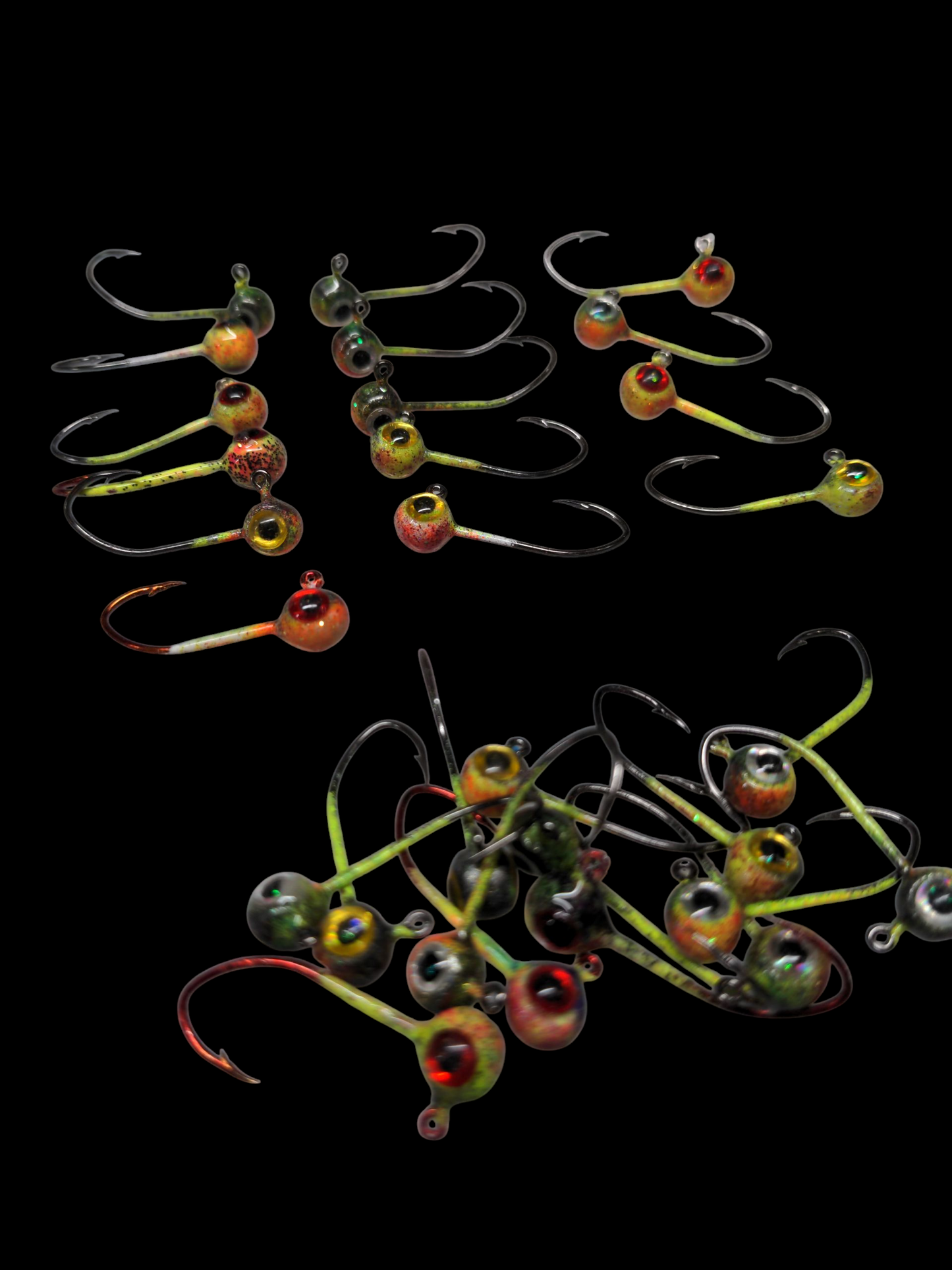 Glow #6 Mustad 32500 Sickle Hook 1/32oz Lead Head Jigs