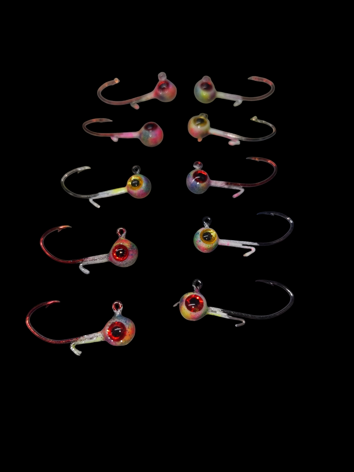 Glow #6 Mustad 32500 Sickle Hook 1/32oz Lead Head Jigs