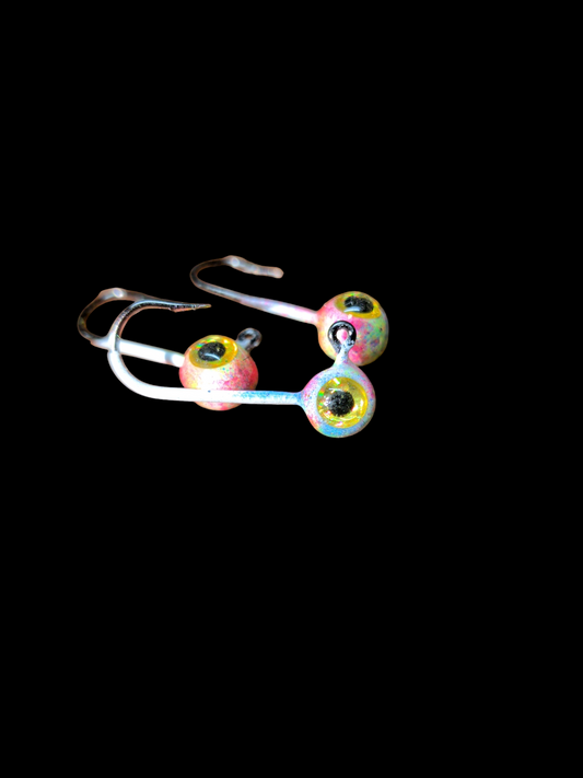 Glow #6 Mustad 32570-BN 1/32oz Lead Head