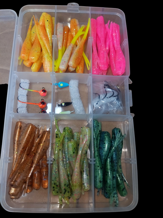 2" FC Split Tail Shad Drop shot, Jig and Pinmin Bladed Jig Kit