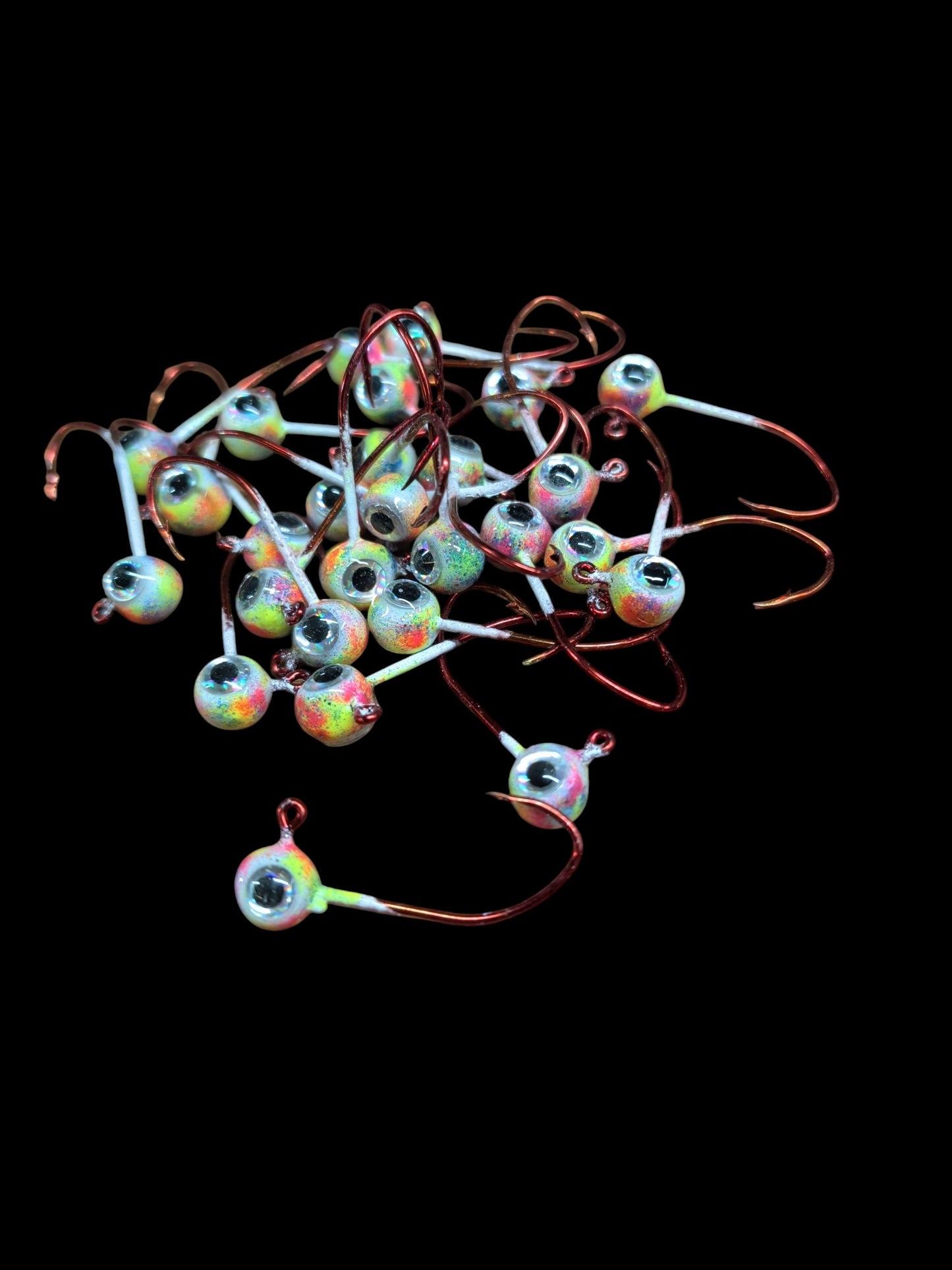 Glow #6 Mustad 32500 Sickle Hook 1/32oz Lead Head Jigs