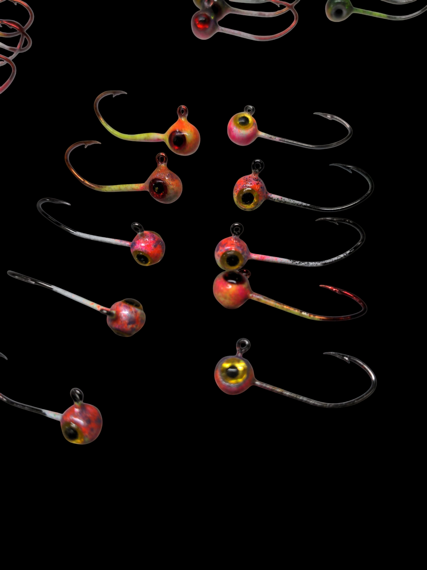 Glow #6 Mustad 32500 Sickle Hook 1/32oz Lead Head Jigs