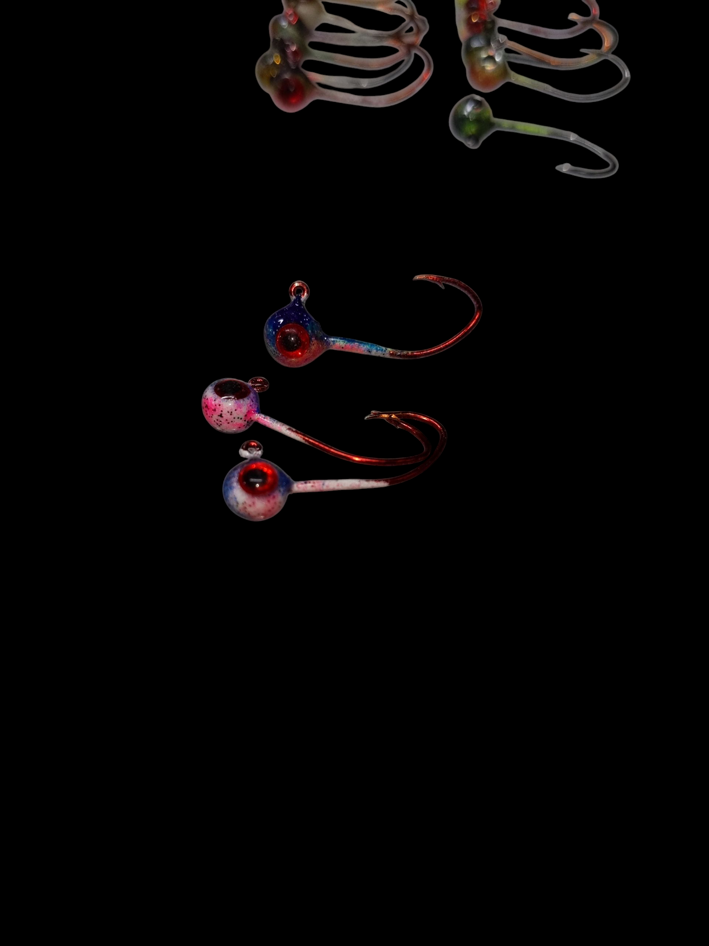 Glow #6 Mustad 32500 Sickle Hook 1/32oz Lead Head Jigs