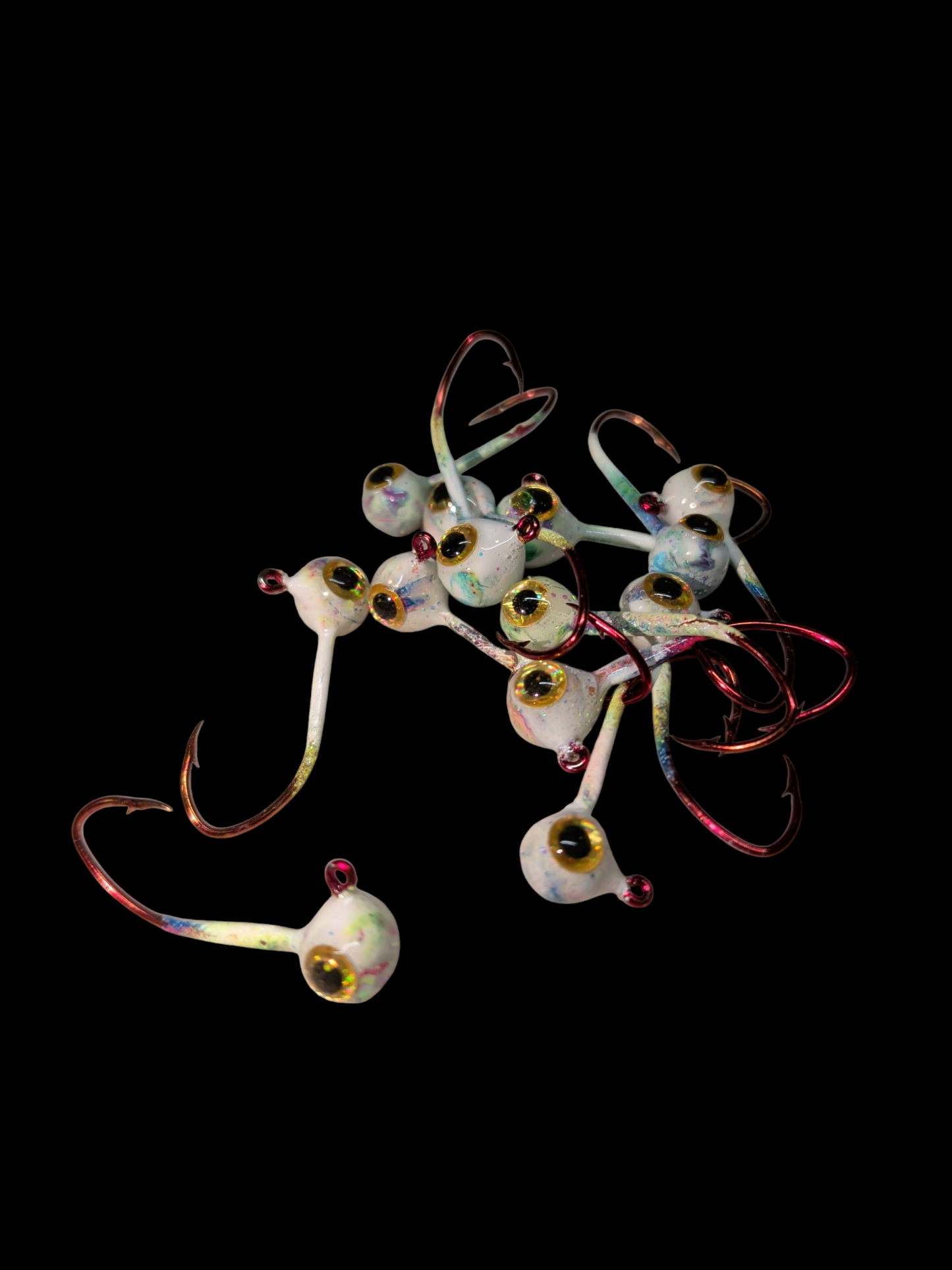 Glow #6 Mustad 32500 Sickle Hook 1/32oz Lead Head Jigs