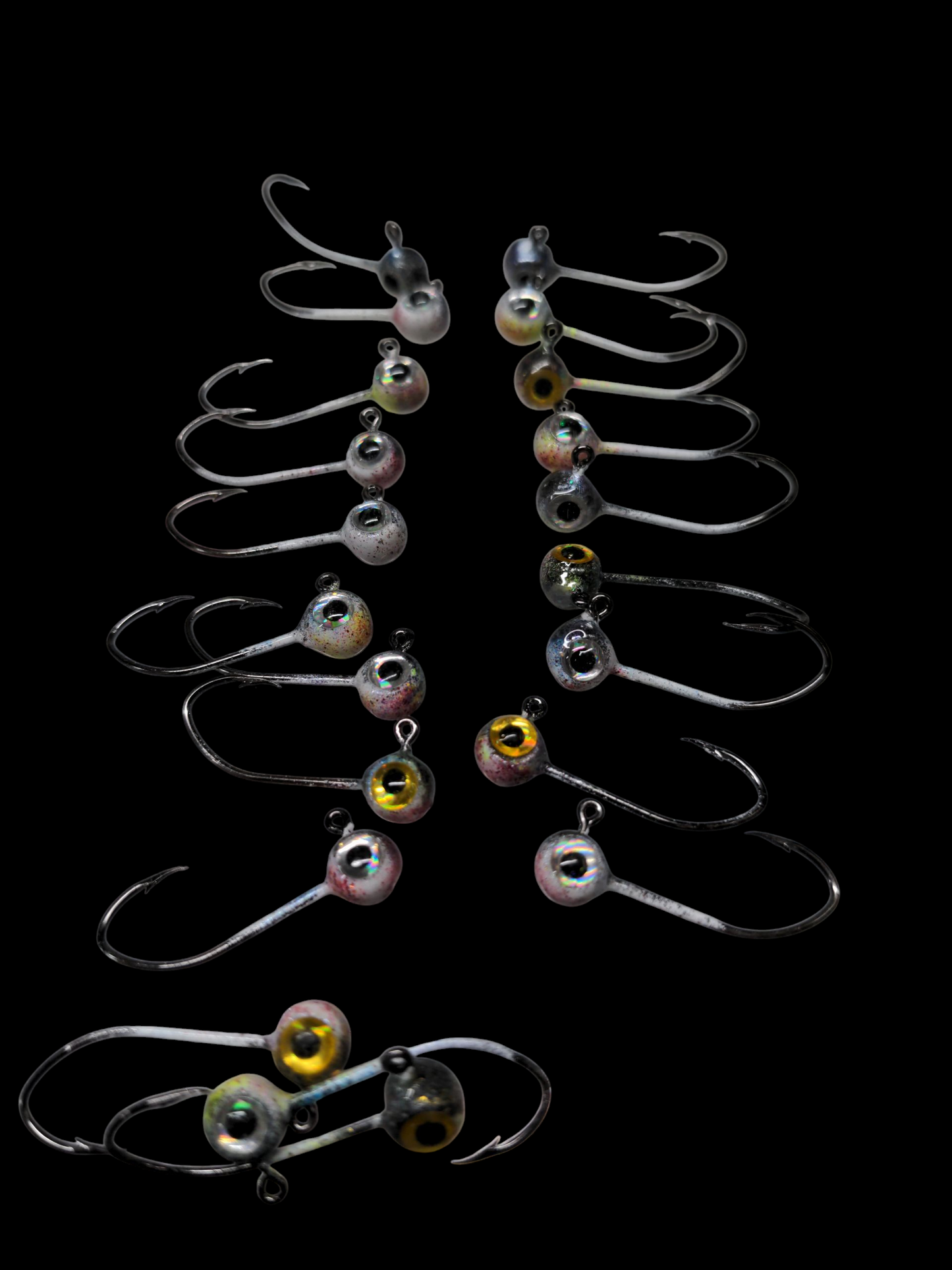 Glow #6 Mustad 32500 Sickle Hook 1/32oz Lead Head Jigs